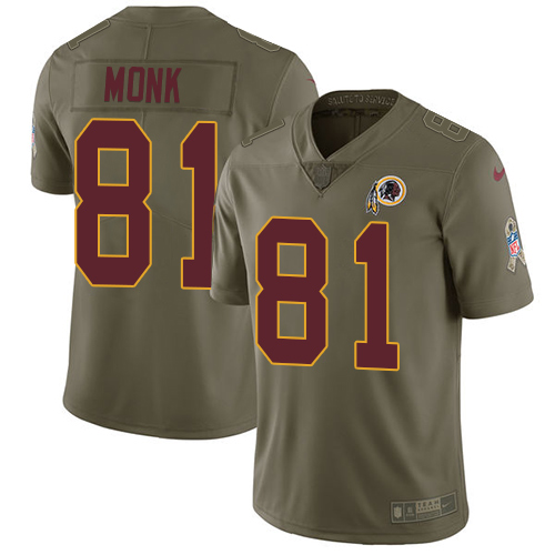 Nike Redskins #81 Art Monk Olive Men's Stitched NFL Limited Salute to Service Jersey